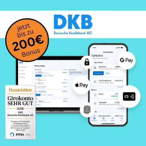 DKB Girokonto eröffnen mit Bonus
